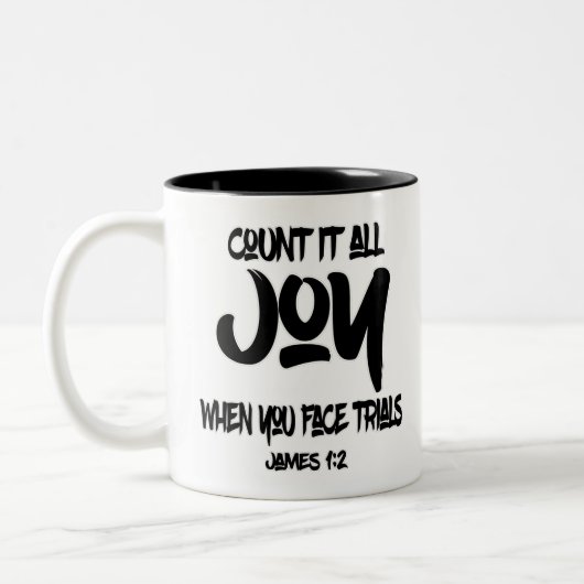 試してみれば喜びをすべて顔する ツートーンマグカップ (左)