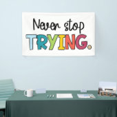 試しストップない 横断幕 (トレードショー)