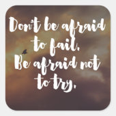 試すことを恐れる引用文 スクエアシール (正面)