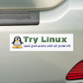 試みのLinux バンパーステッカー (車上)
