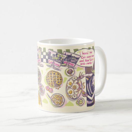 試みるアメリカの食糧 コーヒーマグカップ (正面右)