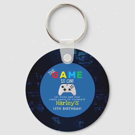 試合が始まった！カスタムフォトビデオゲーム誕生日 キーホルダー (正面)