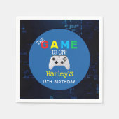 試合が始まった!カスタムフォトビデオゲーム誕生日 スタンダードカクテルナプキン (正面)