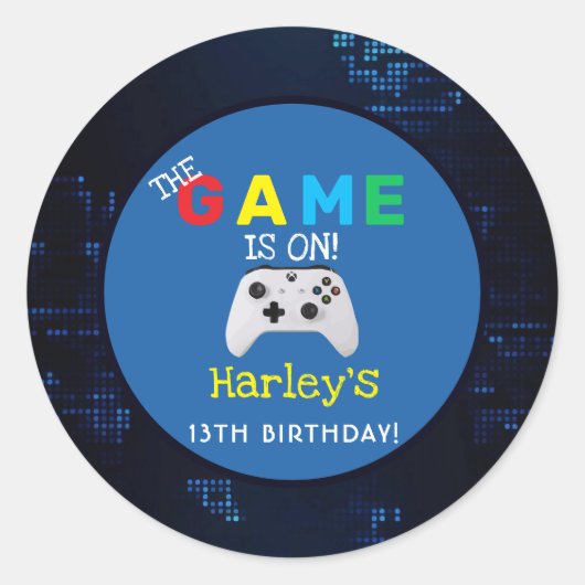 試合が始まった！カスタムフォトビデオゲーム誕生日 ラウンドシール (正面)