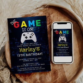 試合が始まった！カスタムフォトビデオゲーム誕生日 招待状