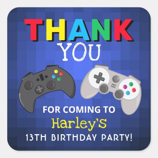 試合が始まった! |ビデオゲームありがとう スクエアシール (正面)