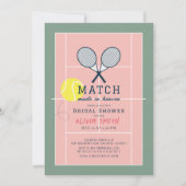 試合が行われた天国テニスコートブライダルシャワー 招待状 (正面)