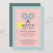 試合が行われた天国テニスコートブライダルシャワー 招待状 (正面/裏面)