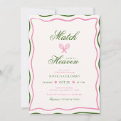 試合が行われた天国テニステーマブライダルシャワー 招待状 (正面)