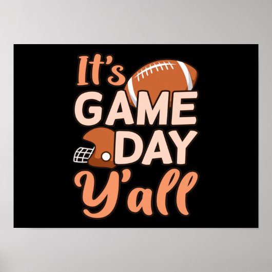 試合の日のY'all Football Playerコーチだ ポスター (正面)
