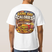 試合の日はカロリー計算しない Tシャツ (裏面)