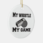 試合中に口笛を吹いて審判をする セラミックオーナメント (右)