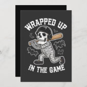 試合包まれた野球のハロウィンで上がる 招待状 (正面/裏面)