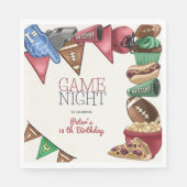 試合夜のサッカーの誕生日 スタンダードランチョンナプキン (正面)