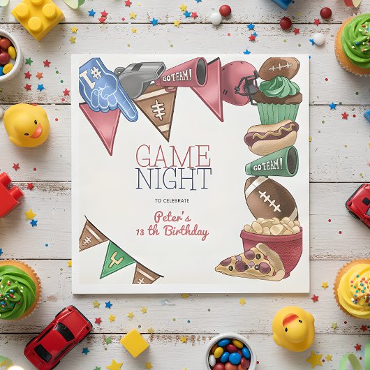 試合夜のサッカーの誕生日 スタンダードランチョンナプキン