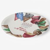 試合夜のサッカーの誕生日 ペーパープレート (アングル)