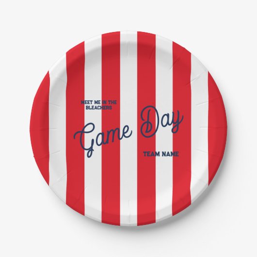 試合日のチーム名はブリーカーズレッドで私に会う ペーパープレート (正面)