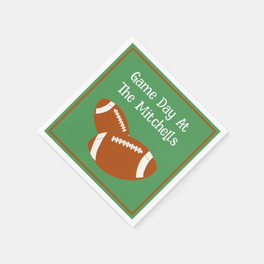 試合日サッカーのパーソナライズ紙 スタンダードカクテルナプキン (角)