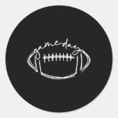 試合日サッカーゲームデイビーブサッカー愛好家を見る ラウンドシール (正面)