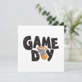 試合日バスケットボールおもしろい青年男女女子スポーツV 招待状 (スタンド正面)