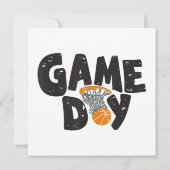 試合日バスケットボールおもしろい青年男女女子スポーツV 招待状 (裏面)