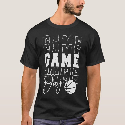 試合日バスケットボールスポーツ Tシャツ (正面)