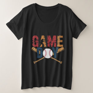 試合日野球グラフィック プラスサイズTシャツ