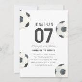 試合時間サッカーサッカーサッカーボーイズ7誕生日 招待状 (正面)