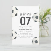 試合時間サッカーサッカーサッカーボーイズ7誕生日 招待状 (スタンド正面)