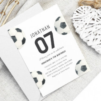 試合時間サッカーサッカーサッカーボーイズ7誕生日 招待状