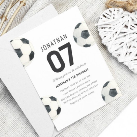試合時間サッカーサッカーサッカーボーイズ7誕生日 招待状