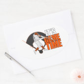 試合時間 – 野球（オレンジ） 楕円形シール (封筒)