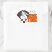 試合時間 – 野球（オレンジ） 楕円形シール (バッグ)