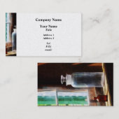 試薬瓶と小型茶色瓶 - プラチナ 名刺 (正面/裏面)