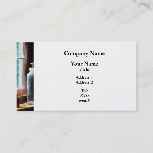 試薬瓶と小型茶色瓶 - プラチナ 名刺 (正面)