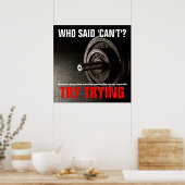 試行中の感動的引用文成功ダンベル ポスター (キッチン)