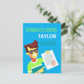 試験に合格しました。おめでとうございます。カスタマイズ可能 ポストカード (スタンド正面)