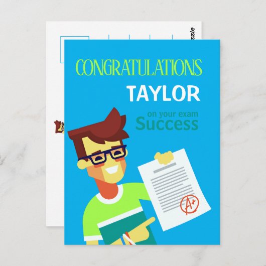 試験に合格しました。おめでとうございます。カスタマイズ可能 ポストカード (正面/裏面)