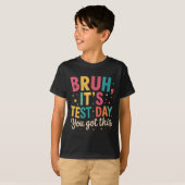 試験の日だ!頑張れ!テストの日先生 Tシャツ (正面フル)