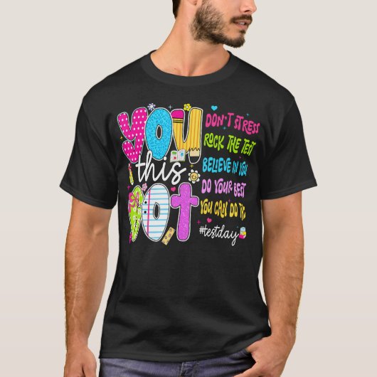 試験の日はリラックスして自信を持って Tシャツ (正面)