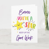 試験の結果は良く行われた、あなたは星！ カード (正面)