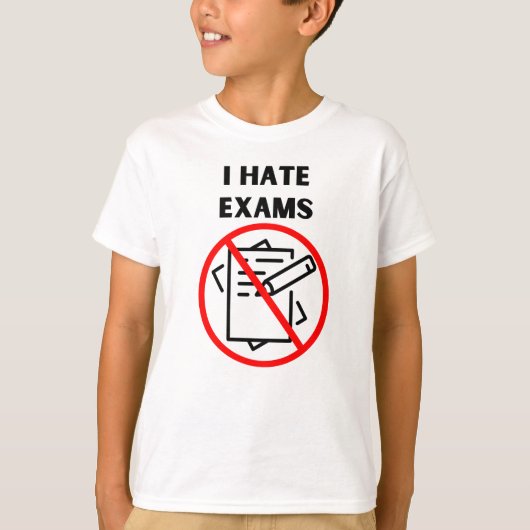 試験は嫌いだ Tシャツ (正面)