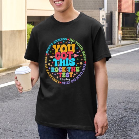 試験を乗り越えろ先生試験の日あなたならできる Tシャツ