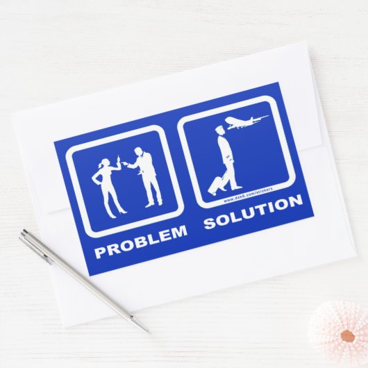 試験妻の飛行機問題の解決 長方形シール (封筒)