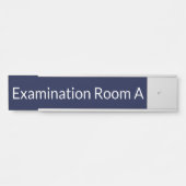 試験室ダークブルーとホワイト文字テンプレート サインプレート (正面)