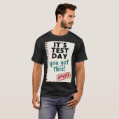試験当日 あなたならできる 学校 テスト 教師 Tシャツ (正面フル)