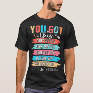 試験日がんばれ ストレスなく 岩盤のように強固な試験 Tシャツ