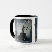 試験期間-サービングの裁判所およびコミュニティ マグカップ (正面左)