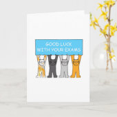 試験用の猫漫画頑張ってね カード (黄色い花)