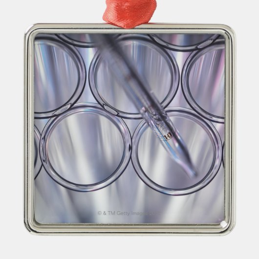 試験管のピペット メタルオーナメント (正面)
